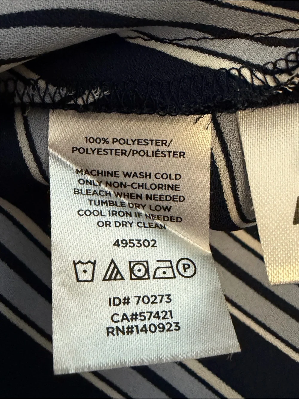 LOFT Petites Navy & White Striped Wrap Blouse